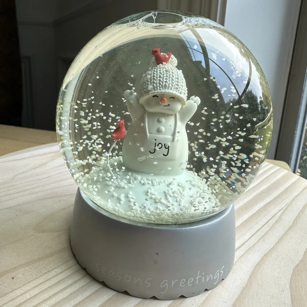 Department 56 Snowman Snow Globe 4.5 Inch Joy Seasons Greetings Enesco‎ 2009